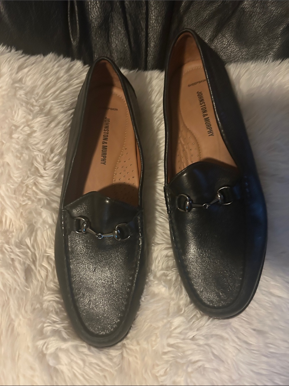 Johnston & Murphy Men’s Black Leather Bit Loafers